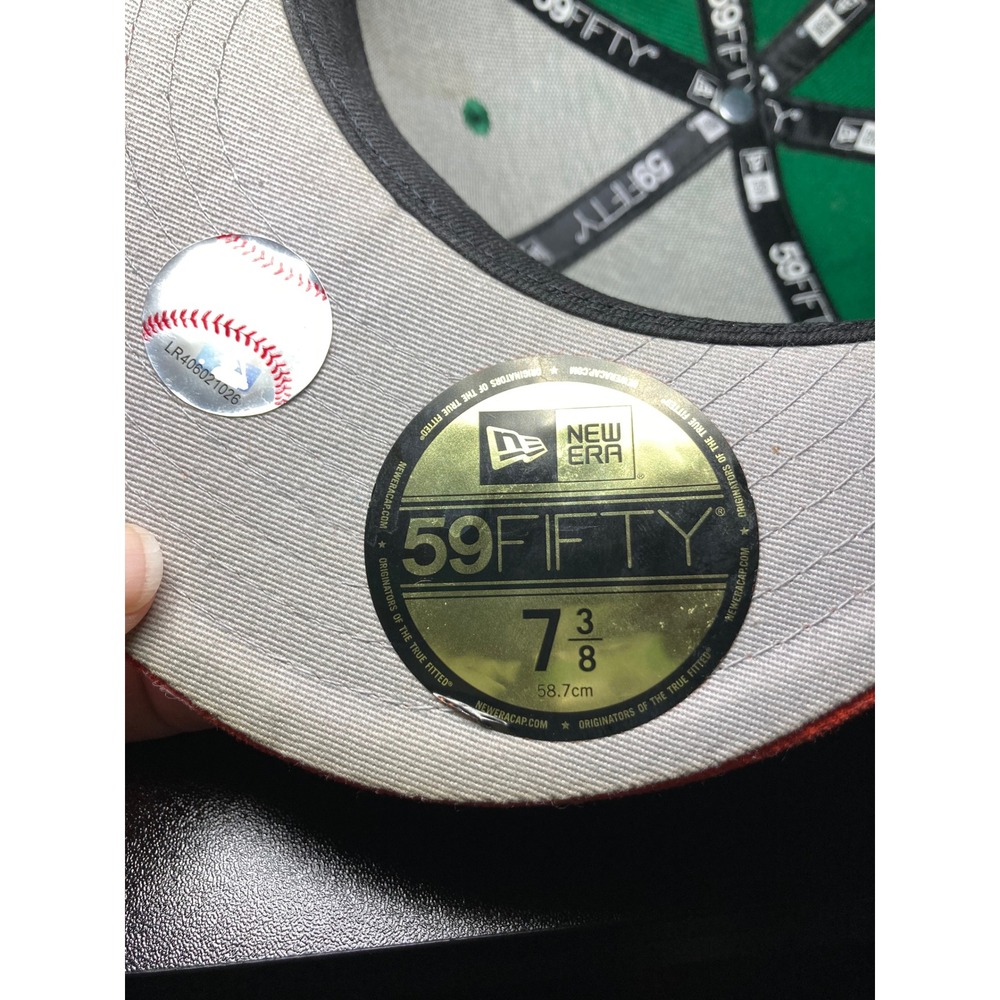 New Era New York Mets 59FIFTY Fitted Hat‎ Green Orange 50th Anniversary 7 3/8 - Picture 9 of 12
